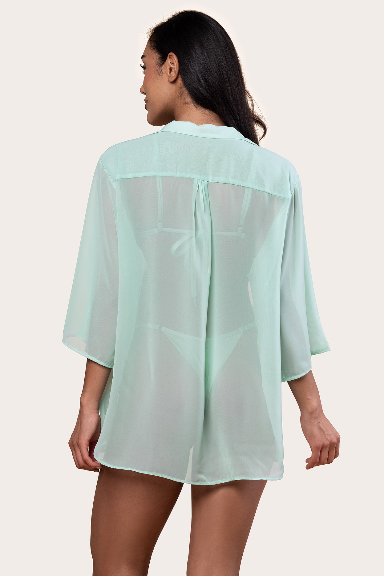 Samiria Chiffon Top Ocean Mist