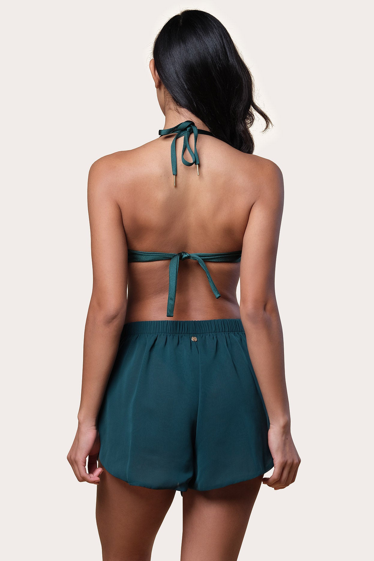 Samiria Chiffon Shorts Midnight Palm