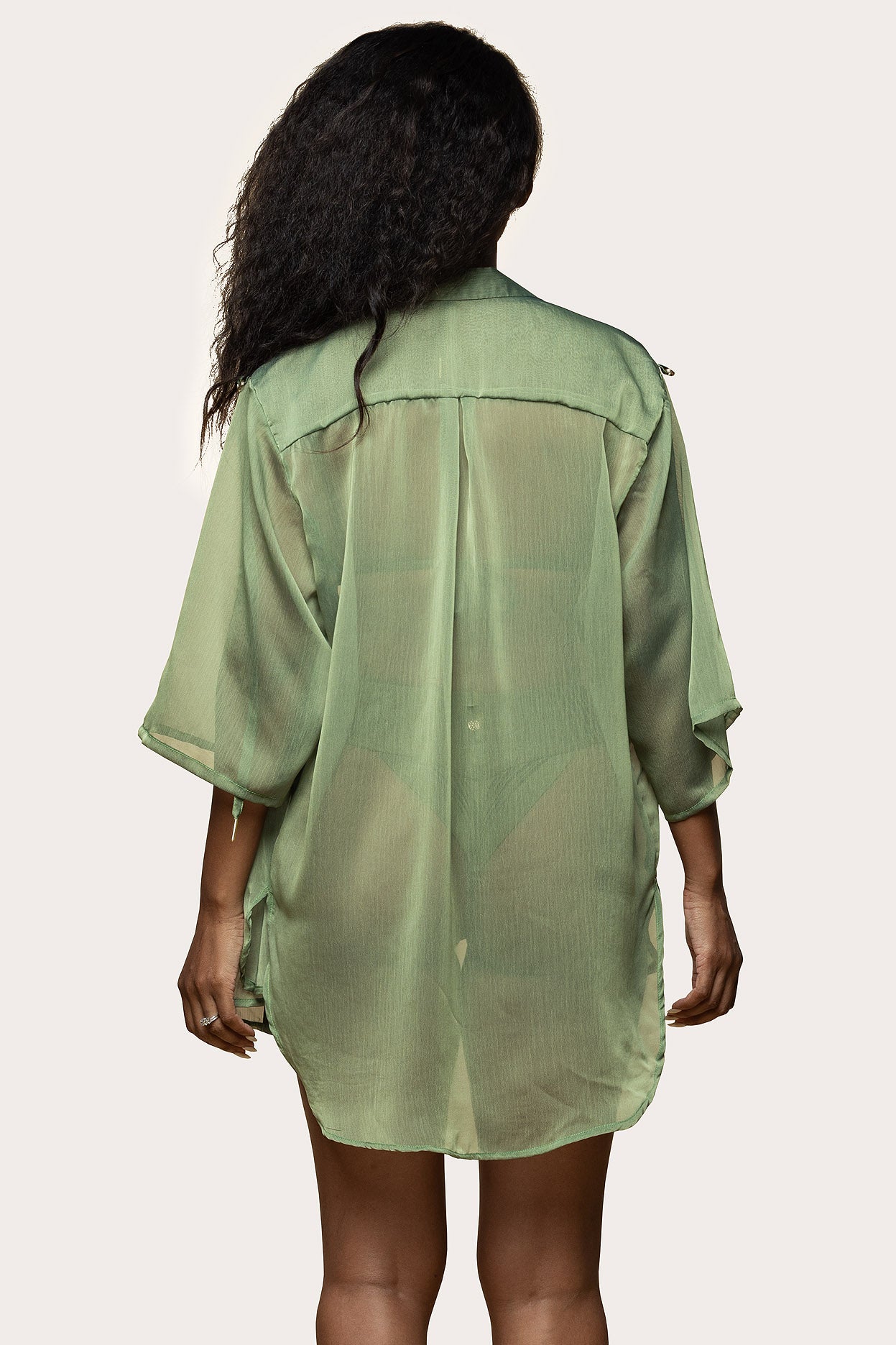 Isla Chiffon Top Olive