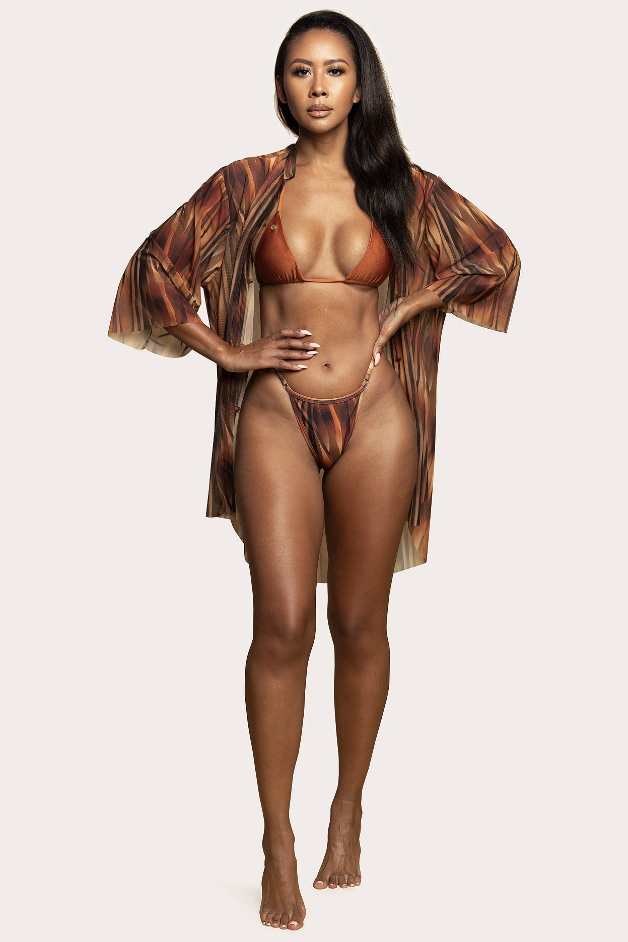 Merina Mesh Top Caramel Tiger