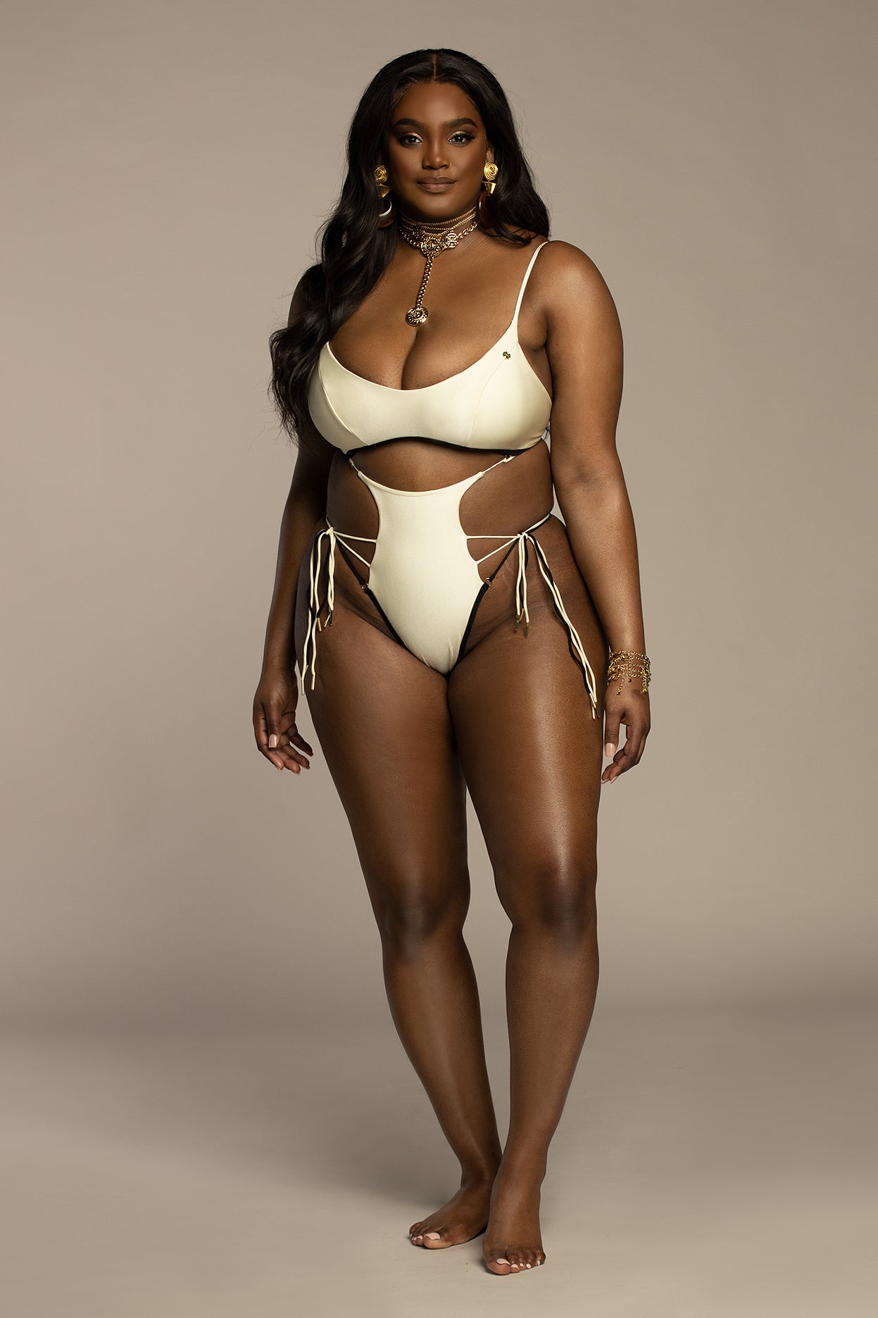 Plus size one on sale piece thong bathing suit