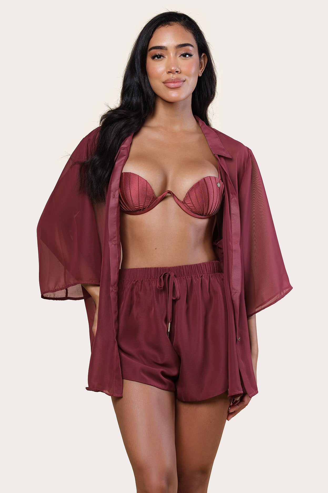 Samiria Chiffon Shorts Sangria