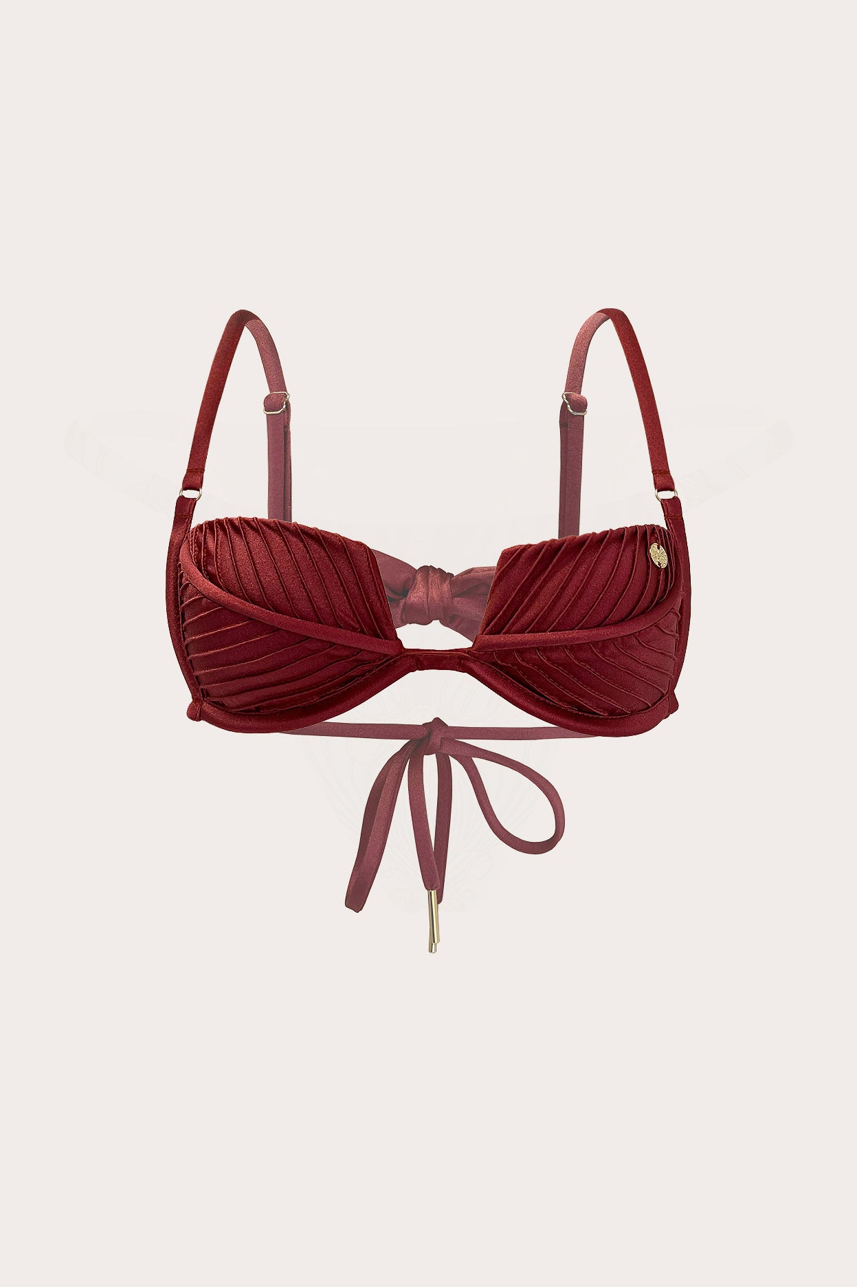 Sangria red Palma swim top adjustable straps luxury designer swimwear