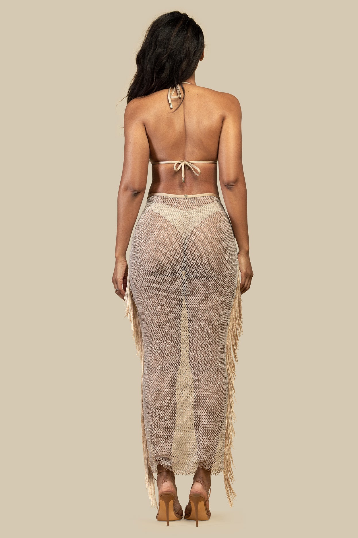 Lucera Fringe Skirt - Dune