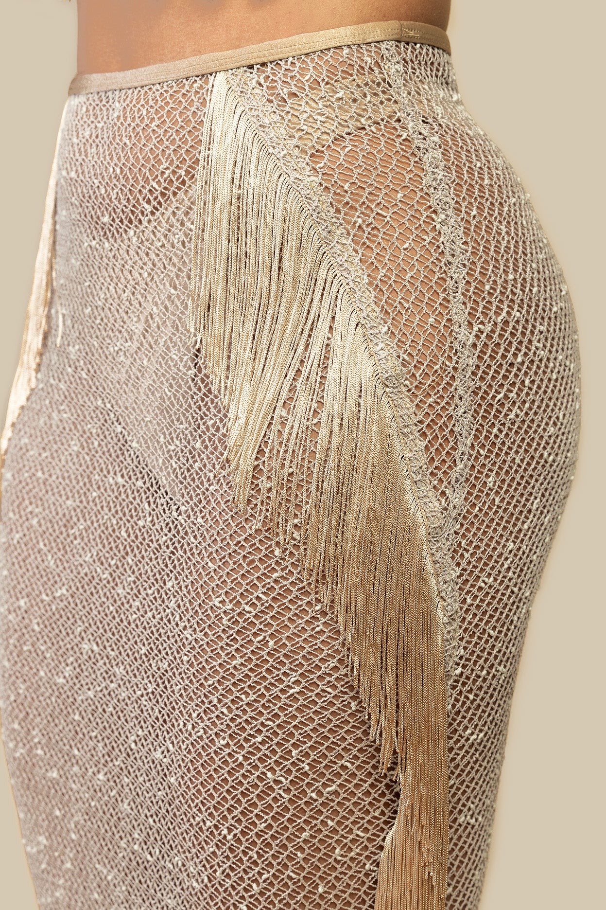 Lucera Fringe Skirt - Dune