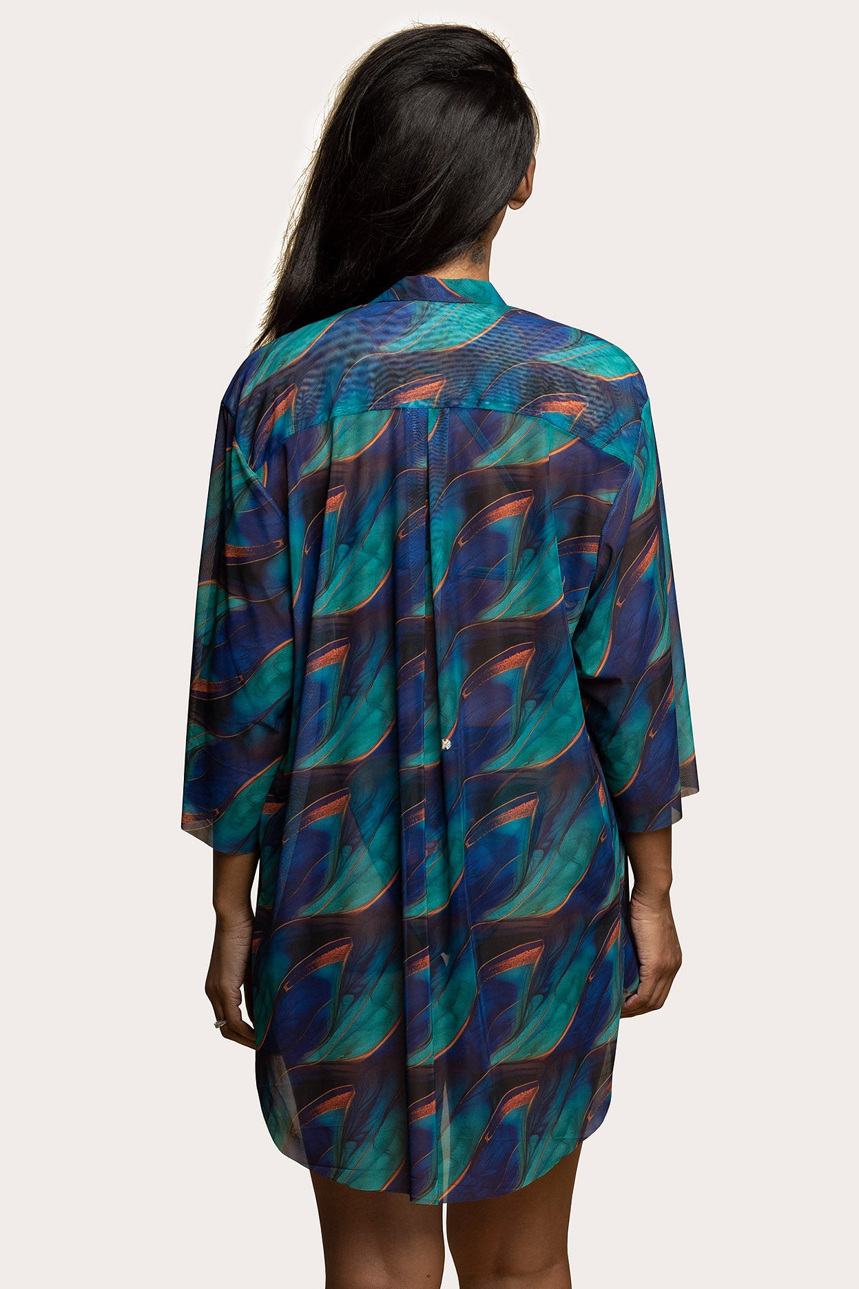Merina Mesh Top Blue Wave