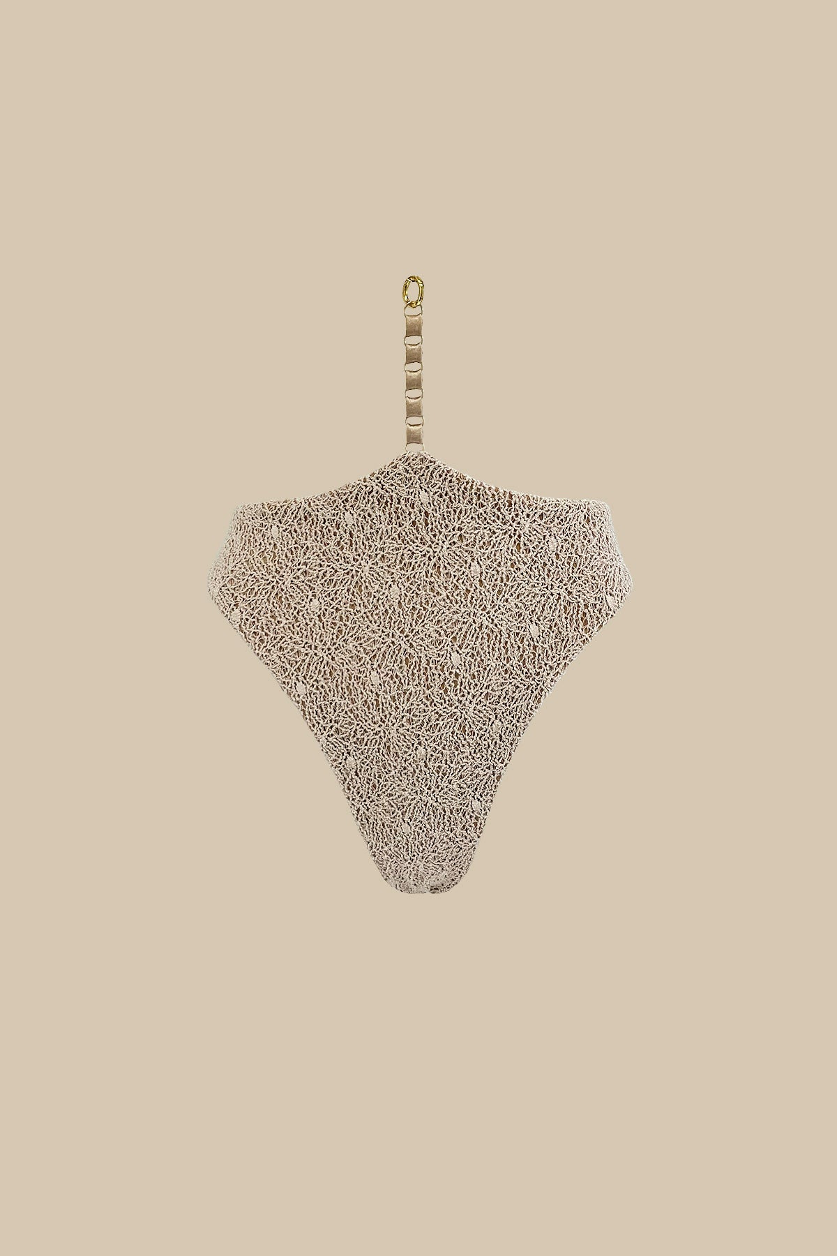 Selene High-Waist Thong w/ Tassels - Desert Sand
