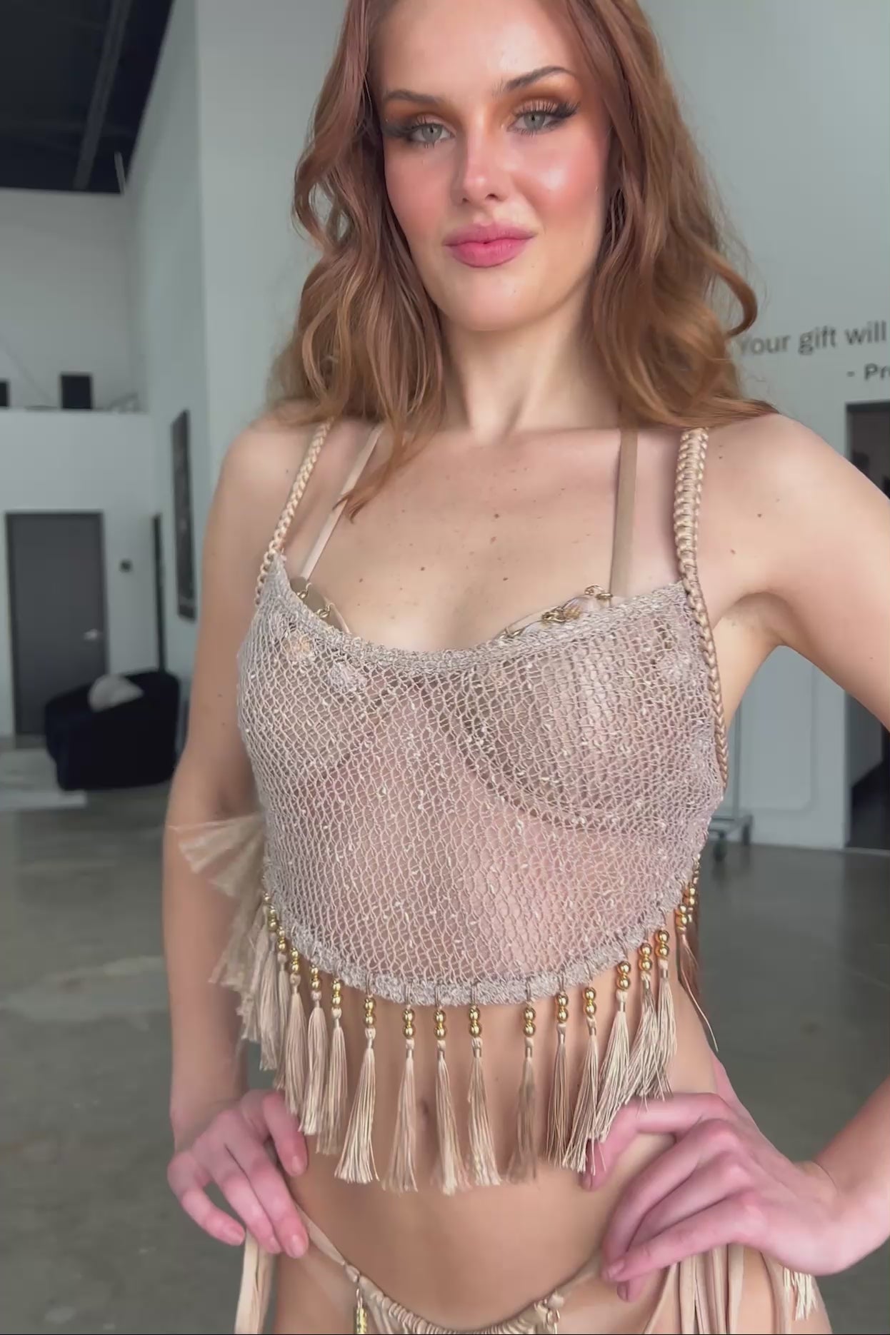 Zahara Net Top Dune – Luxury Resort Layering Top | Asherah